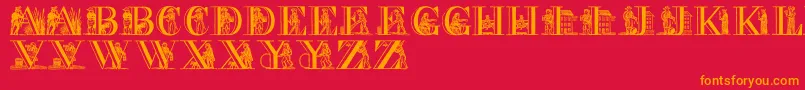 PictureAlphabet Font – Orange Fonts on Red Background