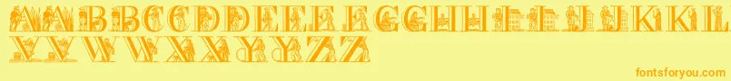PictureAlphabet Font – Orange Fonts on Yellow Background