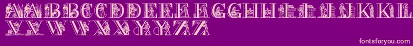PictureAlphabet Font – Pink Fonts on Purple Background