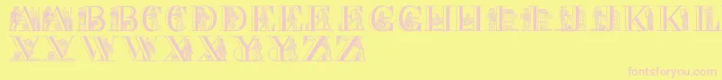 PictureAlphabet Font – Pink Fonts on Yellow Background