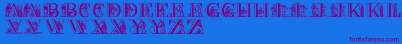 PictureAlphabet Font – Purple Fonts on Blue Background