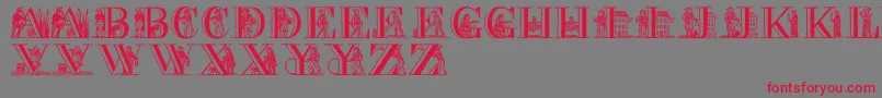 Czcionka PictureAlphabet – czerwone czcionki na szarym tle