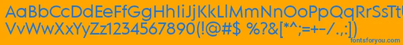 MdGroteskRegular Font – Blue Fonts on Orange Background
