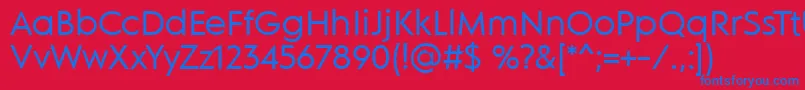 MdGroteskRegular Font – Blue Fonts on Red Background