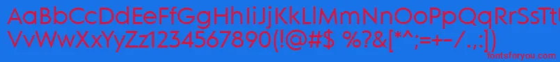 MdGroteskRegular Font – Red Fonts on Blue Background