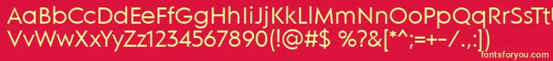 MdGroteskRegular Font – Yellow Fonts on Red Background