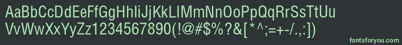 フォントHelioscondc – 黒い背景に緑の文字