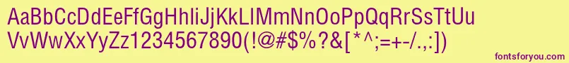 Helioscondc Font – Purple Fonts on Yellow Background