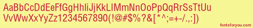 Helioscondc Font – Red Fonts on Yellow Background