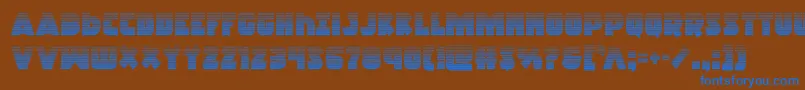 フォントRacketsquadgrad – 茶色の背景に青い文字