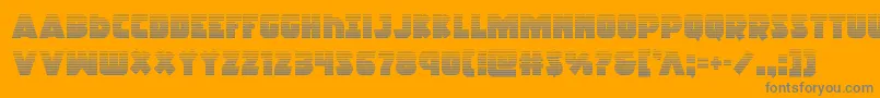 Racketsquadgrad-Schriftart – Graue Schriften auf orangefarbenem Hintergrund