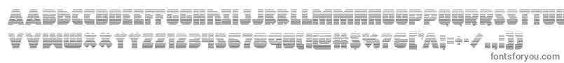 Racketsquadgrad-fontti – harmaat kirjasimet valkoisella taustalla