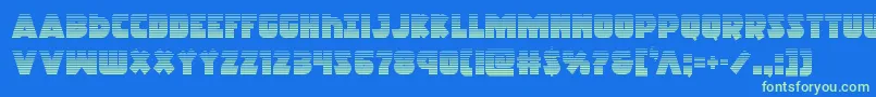 Racketsquadgrad Font – Green Fonts on Blue Background
