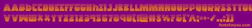 フォントRacketsquadgrad – 紫色の背景にオレンジのフォント