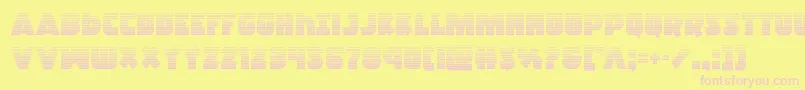 Racketsquadgrad-fontti – vaaleanpunaiset fontit keltaisella taustalla
