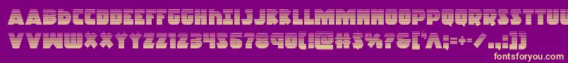 Racketsquadgrad-fontti – keltaiset fontit violetilla taustalla