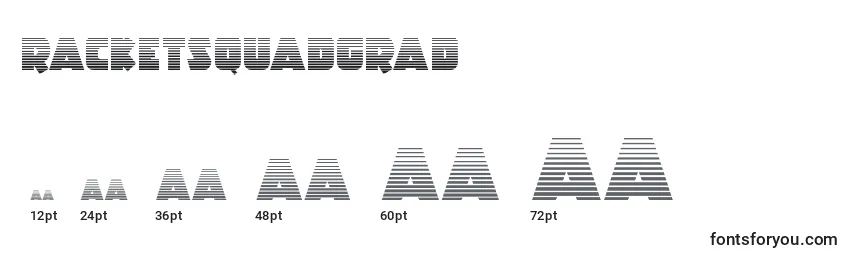 Размеры шрифта Racketsquadgrad