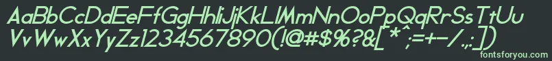GeddesBoldItalic Font – Green Fonts on Black Background