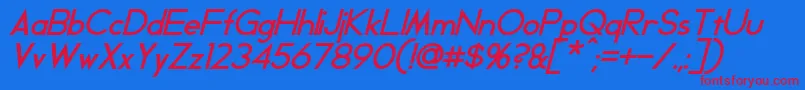 GeddesBoldItalic Font – Red Fonts on Blue Background