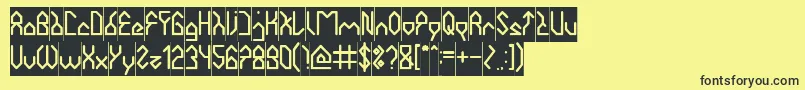 フォントHouseBuilderInverse – 黒い文字の黄色い背景