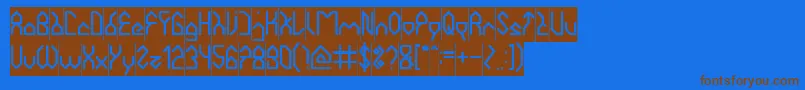 HouseBuilderInverse Font – Brown Fonts on Blue Background