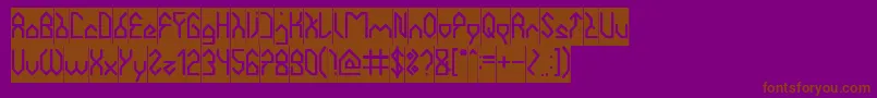 HouseBuilderInverse-Schriftart – Braune Schriften auf violettem Hintergrund