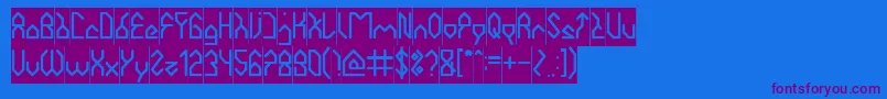 HouseBuilderInverse-Schriftart – Violette Schriften auf blauem Hintergrund