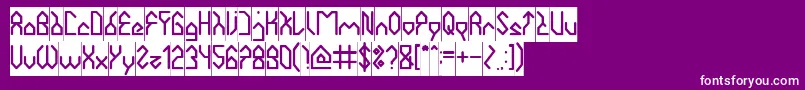 HouseBuilderInverse-fontti – valkoiset fontit violetilla taustalla