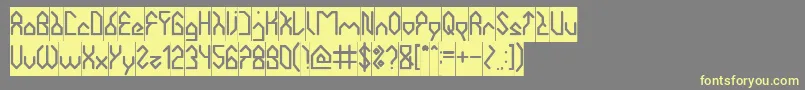 HouseBuilderInverse-Schriftart – Gelbe Schriften auf grauem Hintergrund