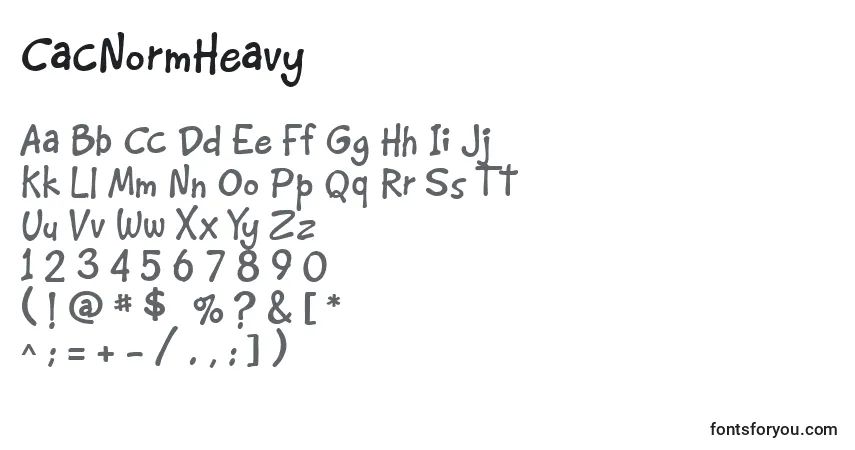 Schriftart CacNormHeavy – Alphabet, Zahlen, spezielle Symbole