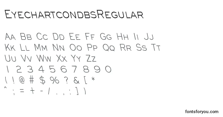 Czcionka EyechartcondbsRegular – alfabet, cyfry, specjalne znaki
