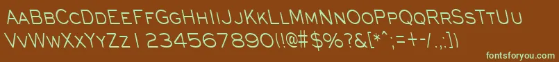 EyechartcondbsRegular Font – Green Fonts on Brown Background