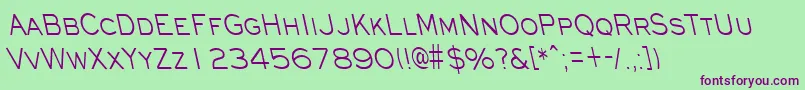 Police EyechartcondbsRegular – polices violettes sur fond vert