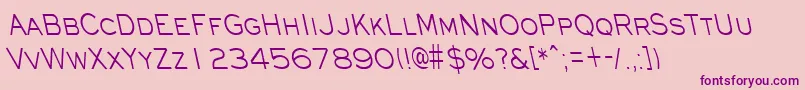 Czcionka EyechartcondbsRegular – fioletowe czcionki na różowym tle