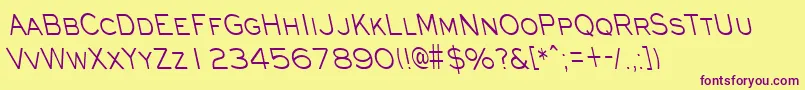 EyechartcondbsRegular Font – Purple Fonts on Yellow Background