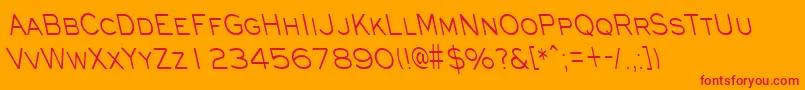 Шрифт EyechartcondbsRegular – красные шрифты на оранжевом фоне