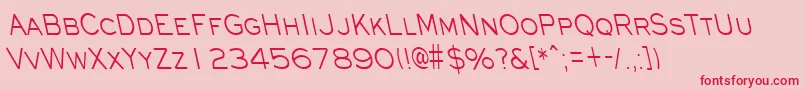 EyechartcondbsRegular Font – Red Fonts on Pink Background