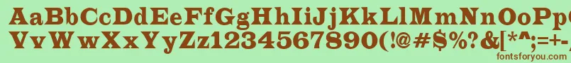 ALatinonr Font – Brown Fonts on Green Background