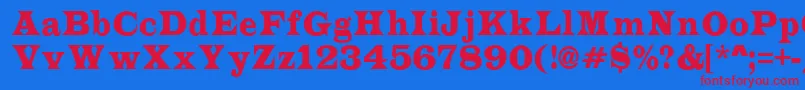ALatinonr Font – Red Fonts on Blue Background