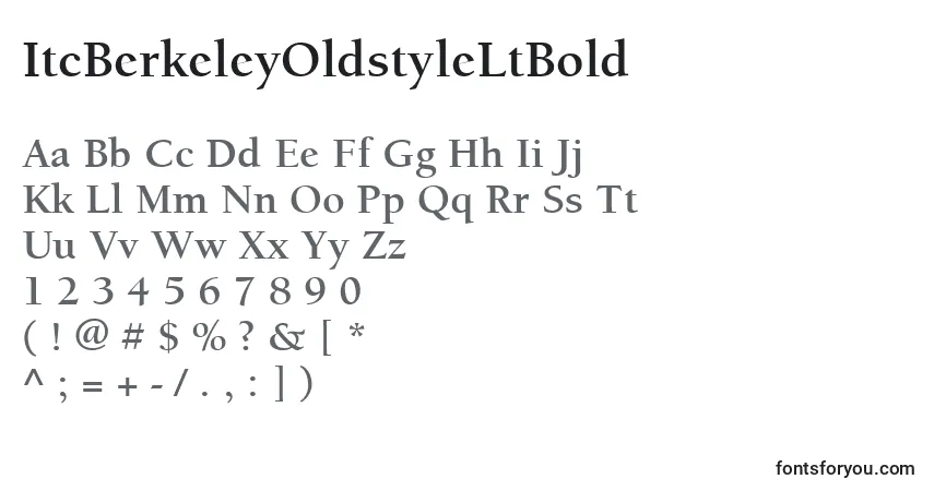 A fonte ItcBerkeleyOldstyleLtBold – alfabeto, números, caracteres especiais