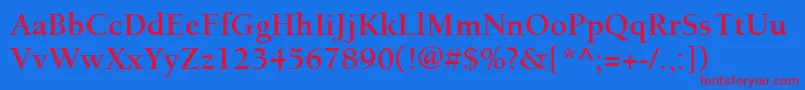 ItcBerkeleyOldstyleLtBold Font – Red Fonts on Blue Background