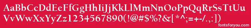 フォントItcBerkeleyOldstyleLtBold – 赤い背景に白い文字