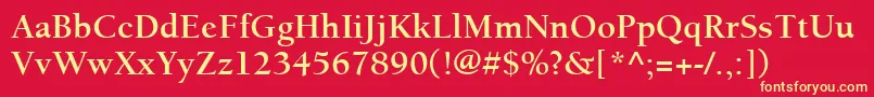 ItcBerkeleyOldstyleLtBold Font – Yellow Fonts on Red Background