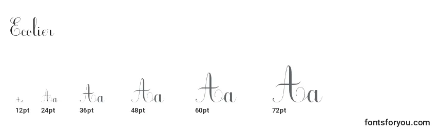 Ecolier Font Sizes