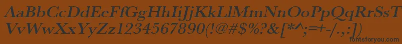 UrwbaskertmedwidOblique-fontti – mustat fontit ruskealla taustalla