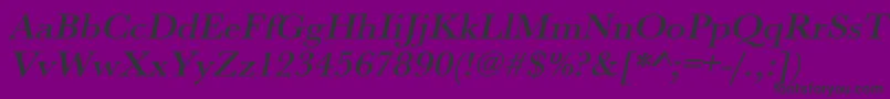 Шрифт UrwbaskertmedwidOblique – чёрные шрифты на фиолетовом фоне