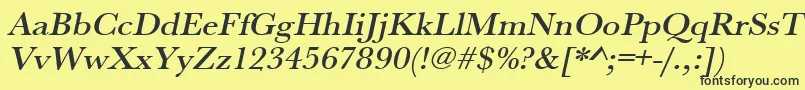 UrwbaskertmedwidOblique Font – Black Fonts on Yellow Background