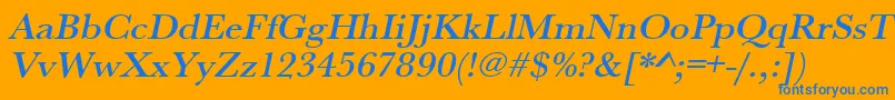 UrwbaskertmedwidOblique Font – Blue Fonts on Orange Background