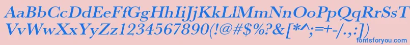 UrwbaskertmedwidOblique Font – Blue Fonts on Pink Background