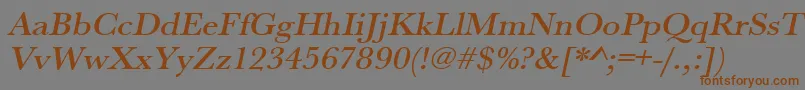 UrwbaskertmedwidOblique Font – Brown Fonts on Gray Background
